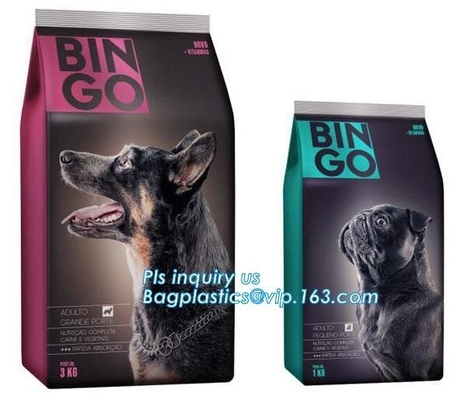 Stand Up Dog Food Feed Packaging Bag With Tear Off Slider Seal, Top Slider k Plastic Dog Treats Plastic Packaging