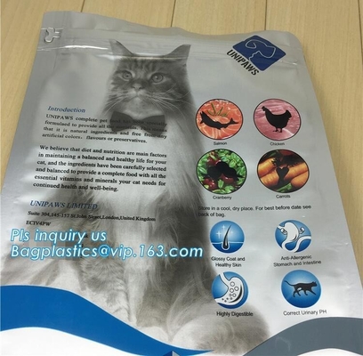 slider zipper flat bottom pet food bag , 5kg large quad seal pouch , plastic dog food packaging, slider k big pet