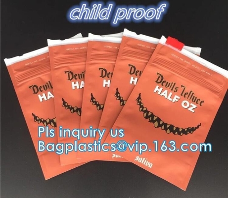 1/8oz 1/4oz 1/2oz 3.5g reclosable k small standup smell proof herbal pouch, sachet herbal pills pack aluminium foi