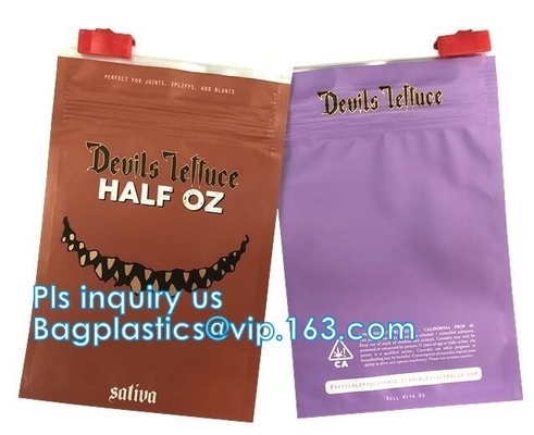 Medium Size Silver k Foil Bag Pouches , Clear Stand Up Pouches For Custom weed Packaging Medium Size Silver