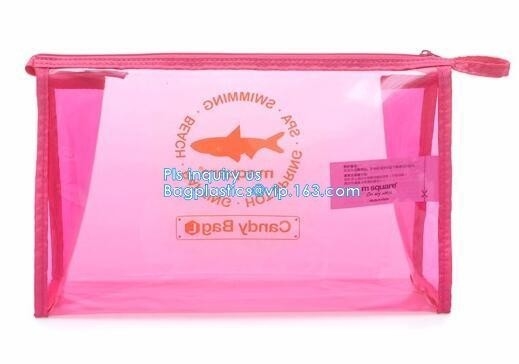 grip slider bags, Stand Up Cosmetic Pouch with Slider Zipper Closure, PVC HEAT SEALED BAG WITH SLIDER ZIPPER