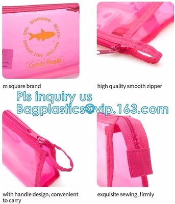 grip slider bags, Stand Up Cosmetic Pouch with Slider Zipper Closure, PVC HEAT SEALED BAG WITH SLIDER ZIPPER