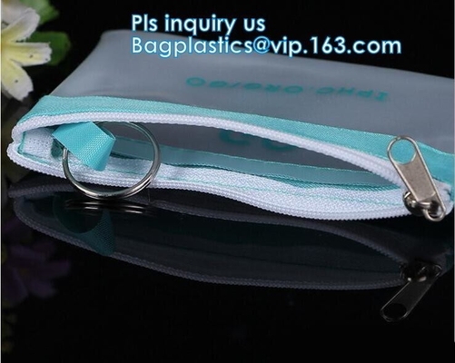 Bikini Plastic Packaging Clear PVC Swimwear Wet Packaging Bag With Zipper, stand up slider k bag for underwear bik