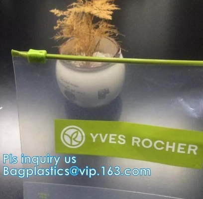 PP Plastic Slider Zip Lock A4 Doucment Files Holder Bag, zip lock bag with plastic slider & business card holder,Makeup