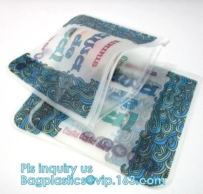 k pvc bag slider travel beauty bag, slider zipper travel pvc pouch bag, slider bag makeup zipper bag for travel