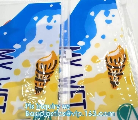 k pvc bag slider travel beauty bag, slider zipper travel pvc pouch bag, slider bag makeup zipper bag for travel