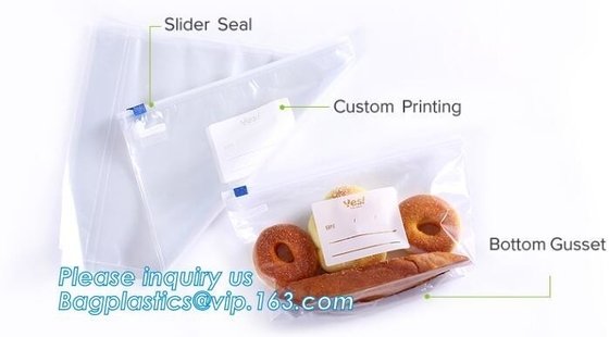 slider k bag doypack zipper/ECO-friendly slider bag, Slider Bags Stand Up Slider Bags For Food, frosted zipper loc