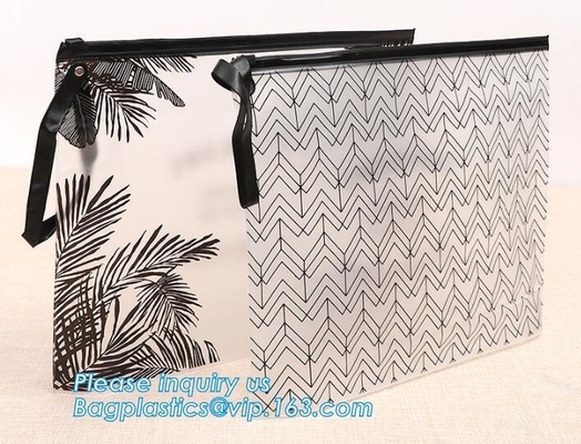 pvc travel slider zipper cosmetic bags, pvc zipper slider pencil bag, pvc slider zipper bag with handle,plastic handle p