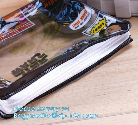 slider zip lock plastic cosmetic bags, Supply custom pvc k pouch slider zipper plastic garment t shirt bags, Clear