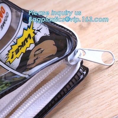 slider zip lock plastic cosmetic bags, Supply custom pvc k pouch slider zipper plastic garment t shirt bags, Clear