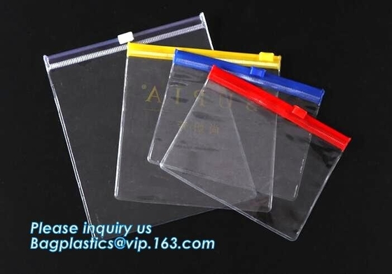 Polyester with PVC bottom material zip slider makeup pocket, friendly travel travel pvc cosmetic bag, Non-toxic odorless