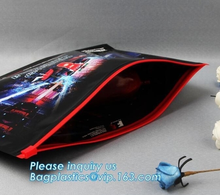 Custom Mini k Bag,Frosted Pvc k Bag, Zipper Slider Frosty Soft Bag Pouch, travel cosmetic makeup slider bag