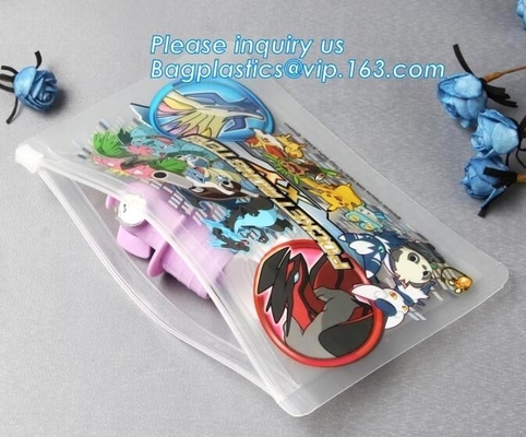 Eco-friendly slider customized logo transparent plastic cosmetic bag, gift packing pvc k cosmetic makeup bags, Doc