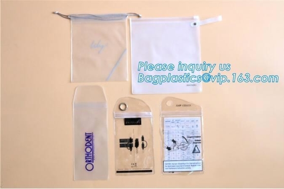 Swimwear toiletry PVC Vinyl Bag With Slider k, Slider zipper Clear pvc bag for package Vinyl, snap button PVC EVA