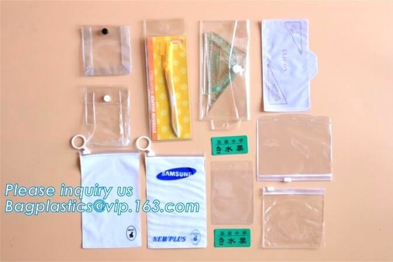 Swimwear toiletry PVC Vinyl Bag With Slider k, Slider zipper Clear pvc bag for package Vinyl, snap button PVC EVA