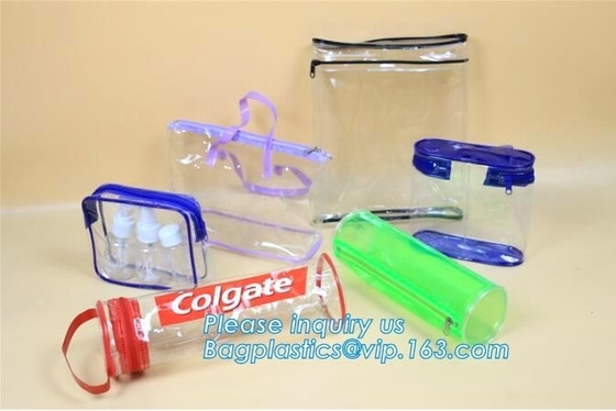 Swimwear toiletry PVC Vinyl Bag With Slider k, Slider zipper Clear pvc bag for package Vinyl, snap button PVC EVA
