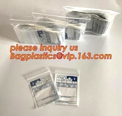Eco friendly biohazard medicine k bag, FDA LDPE Materials Medical using Zipper Bags Plastic Zip lock bags with own
