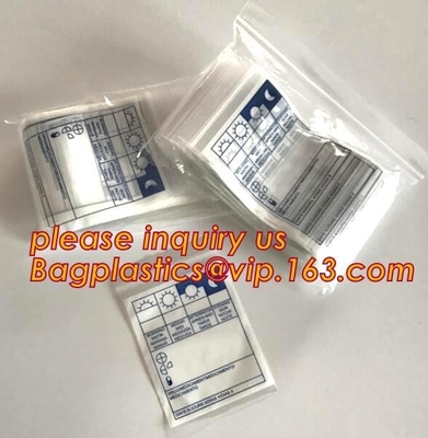 Eco friendly biohazard medicine k bag, FDA LDPE Materials Medical using Zipper Bags Plastic Zip lock bags with own