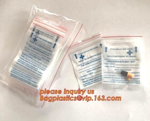 Medical Zipper Bag/LDPE Medical zipper bag/Medicine zipper Bag, writable medical k pills capsule packaging bag zip