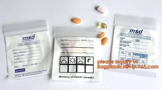 custom printed food grade pe holographic zipper pouch writable medical k pills capsule packaging bag zip lock poly