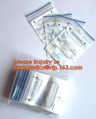 medical s pill bags with white block, medical plastic zipper closing bags, Disposable medical surgical packaging z
