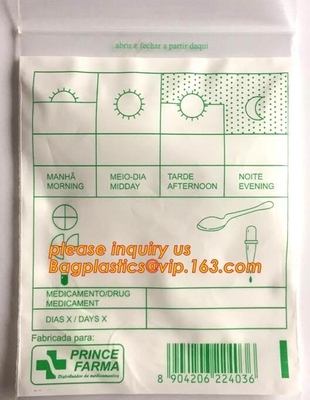 Medical First Aid Kit Empty Bag, medical pill zip lock bag, resealable medical exit bag with k for tobacco packs