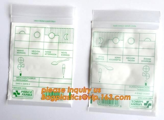 Medical First Aid Kit Empty Bag, medical pill zip lock bag, resealable medical exit bag with k for tobacco packs