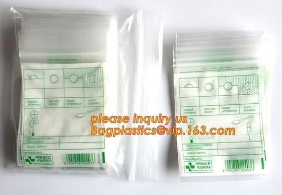 Medical First Aid Kit Empty Bag, medical pill zip lock bag, resealable medical exit bag with k for tobacco packs