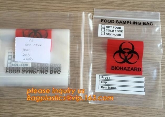 Zip lock type medical biohazard waste disposal supplies LDPE plastic medical autoclave bags, Medical packing k sea
