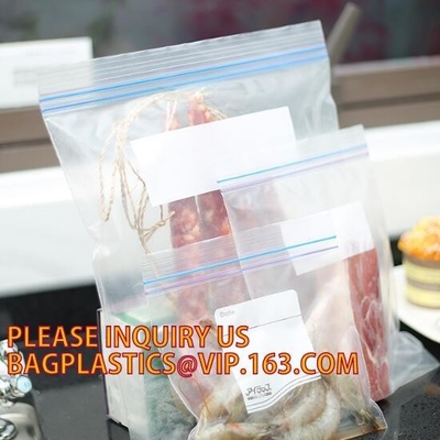 Food grade packing PE transparent custom printed zipper bags with double zipper, Sandwich  baggies food freezer ba