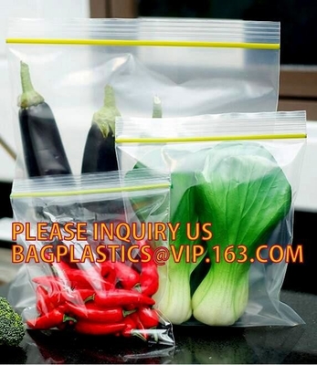 resealable custom food package freezer double track k bag, big zippers transparent bag double track zipper with te