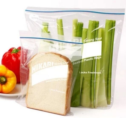 Color box packing 50 count custom LDPE clear reclosable plastic k bag, zipper bag with red line on the top, bageas