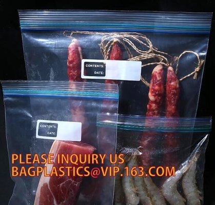 Clear food grade poly custom LDPE plastic k bag with color box packing, LDPE griplock zipper baggies with custom p