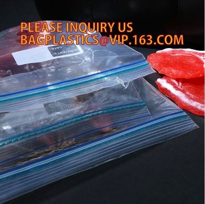 Resealable LDPE Food Grade Double Zipper Seal Bag for Packing Sandwich, Gravure printing LDPE plastic double k san