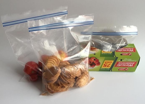 Vacuum  Storage Bags Double Zipper Sandwich bags, Food Packaging Plastic Sealed Zip Lock Bags for Storage, bagplas