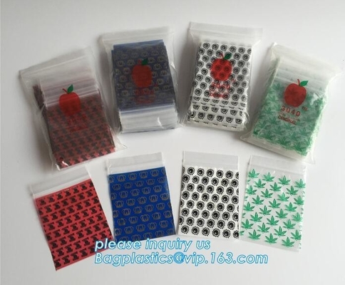 ZIP LOCK BAG with red line, colored small zip lock plastic bag, 2020 Apple Mini k 100 Baggies 25 Random Designs Pr