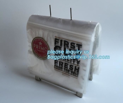 PE slider zipper saddle deli bag, Biodegradable k saddle deli bag, saddle deli slider bag, LDPE Custom Saddle deli