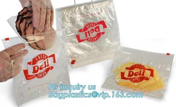 food grade LDPE Top Load saddle slider bag, Saddle deli bag with bottom slider for packing food, Biodegradable k s