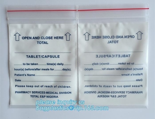 ldpe zip lock medicine bag small printed k pill bag, medical/drug/pill zip lock bags, resealable print k/zip