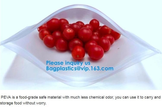 FDA Approved Zip Lock Bags Food Packaging Zipper peva Reusable k Sandwich Bag,Eco-Friendly Soft Clear PEVA Bag Wit