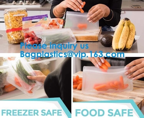 FDA Approved Zip Lock Bags Food Packaging Zipper peva Reusable k Sandwich Bag,Eco-Friendly Soft Clear PEVA Bag Wit