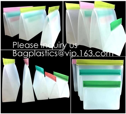 Recyclable Custom Size Sandwich And Snack Peva Zip Lock Stand Bags,Biodegradable PEVA Plastic Sandwich Snack k Sto