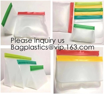 Recyclable Custom Size Sandwich And Snack Peva Zip Lock Stand Bags,Biodegradable PEVA Plastic Sandwich Snack k Sto