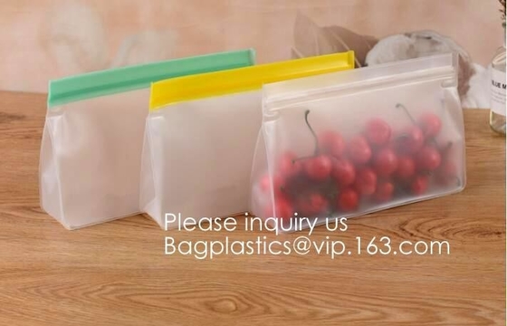 Recyclable Custom Size Sandwich And Snack Peva Zip Lock Stand Bags,Biodegradable PEVA Plastic Sandwich Snack k Sto