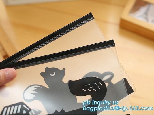 For Document or Swimwear pp plastic zip lock bag, zipper frosted PVC underwear packaging bag, slider k waterproof