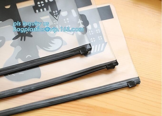 For Document or Swimwear pp plastic zip lock bag, zipper frosted PVC underwear packaging bag, slider k waterproof
