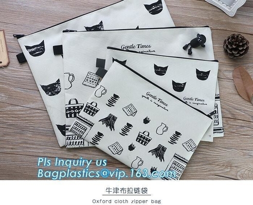 Pencil Case Cosmetic Bag Stationery Material School Supplies pencil box pen bag, zipper canvas pencil bag for students