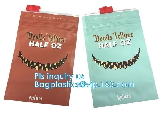 Child Resistant exit Proof Mylar Plastic Bags Packaging With zipper, Child proof k plastic resistant herbs bag, Zi
