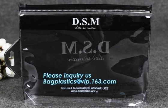 vinyl toiletry zipper bag pvc slider bag, Zipper Sliders Zip Lock Vinyl PVC Bags, Slider k Storage Makeup Pouch Co