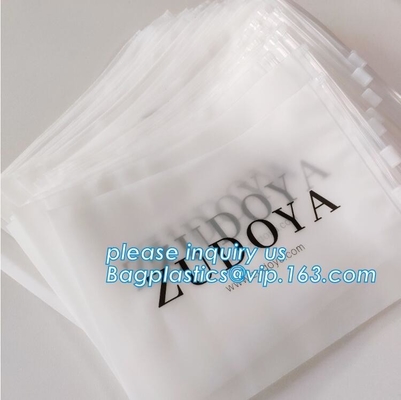 printing waterproof frosted pvc plastic bra bag,vinyl EVA PVC travel apparel package storage bag zip slider with string
